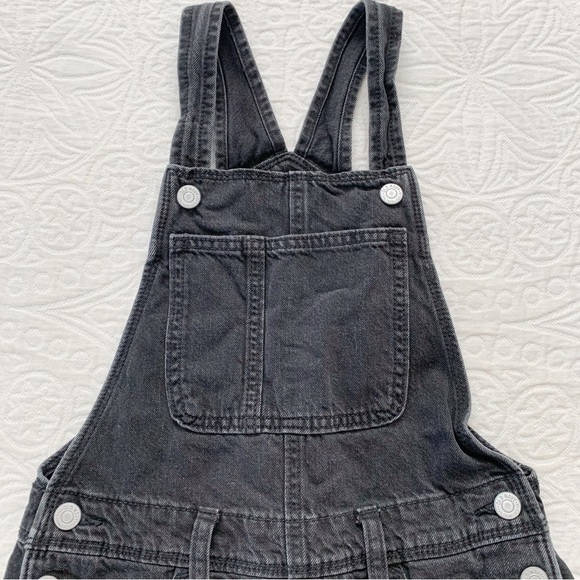 Old Navy Girls' Raw Hem Jean Shortalls, Black - Picture 3 of 5